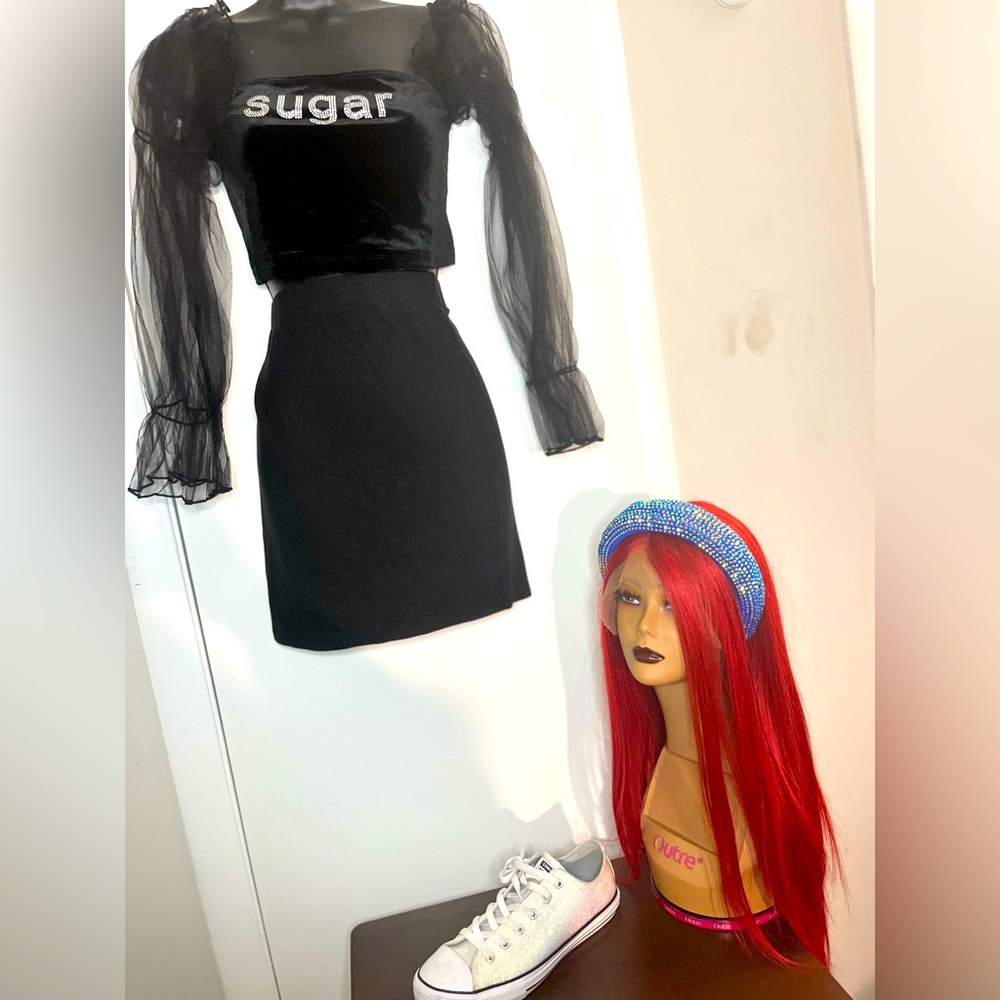 Predesigned Iced Out Glitter and Rhinestone outfit & glitter converse